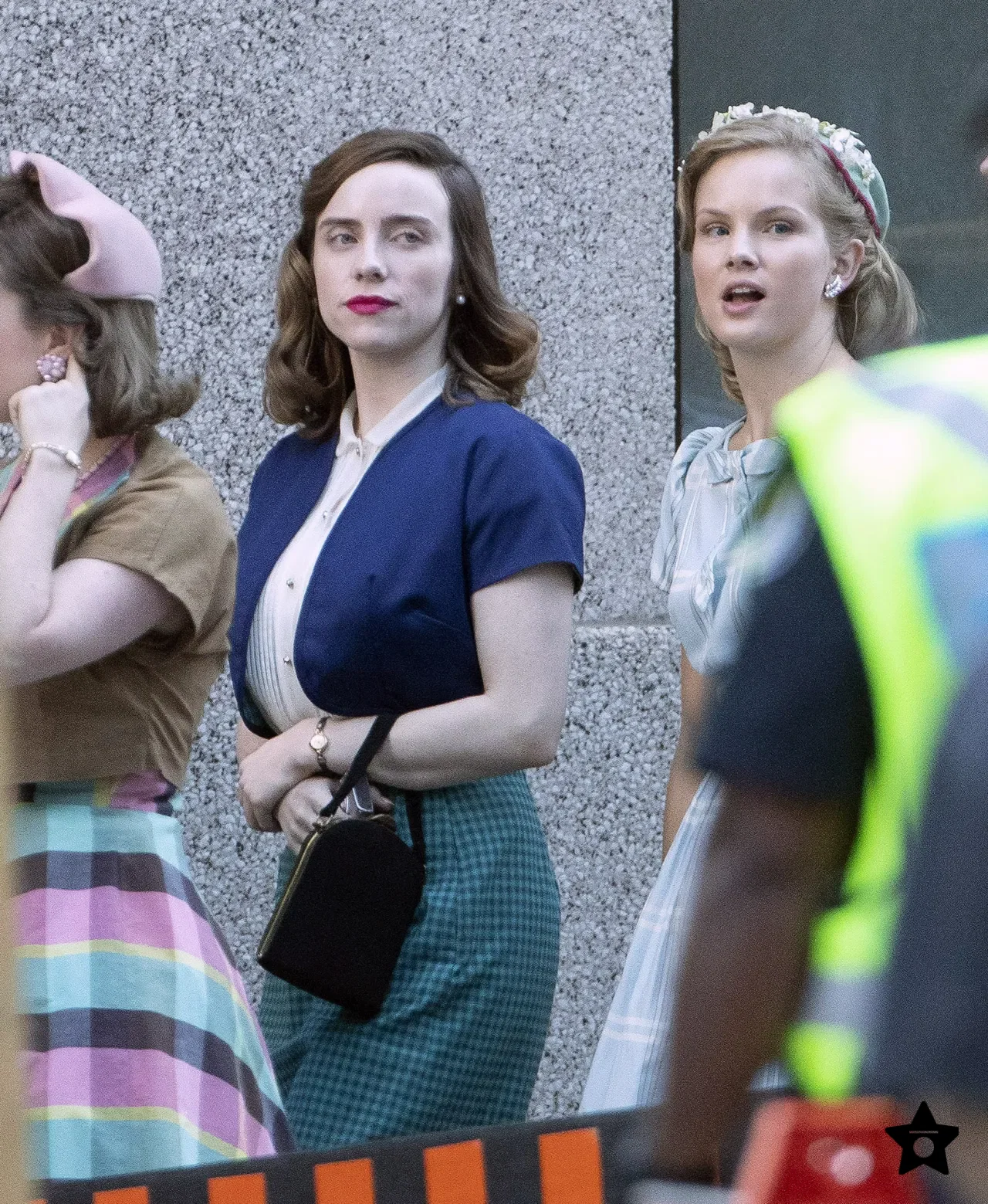 Billie Eilish in a Navy Bolero and Green Check Skirt on The Bell Jar Set – August 10, 2026