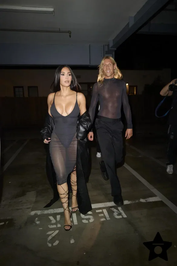 kim-kardashian-in-a-sheer-black-dress-and-leather-coat-leaves-the-update-pop-up-on-melrose-3 Kim Kardashian in a Sheer Black Dress and Leather Coat Leaves the UpDate Pop-Up on Melrose
