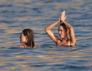 Kimberley Garner in a Bikini at a Beach in the Caribbean – 2026