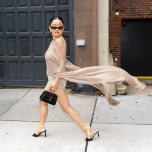 Lana Condor Taupe Draped Mini Dress in Murray Hill – August 17, 2026 30 Lana Condor Taupe Draped Mini Dress in Murray Hill – August 17, 2026