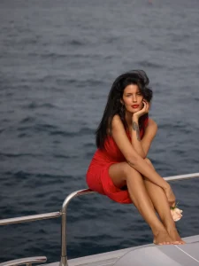 Liza Makhu Photoshoot Uses Red as the Dress in One Look and the Accent in Another 34 Liza Makhu Photoshoot Uses Red as the Dress in One Look and the Accent in Another
