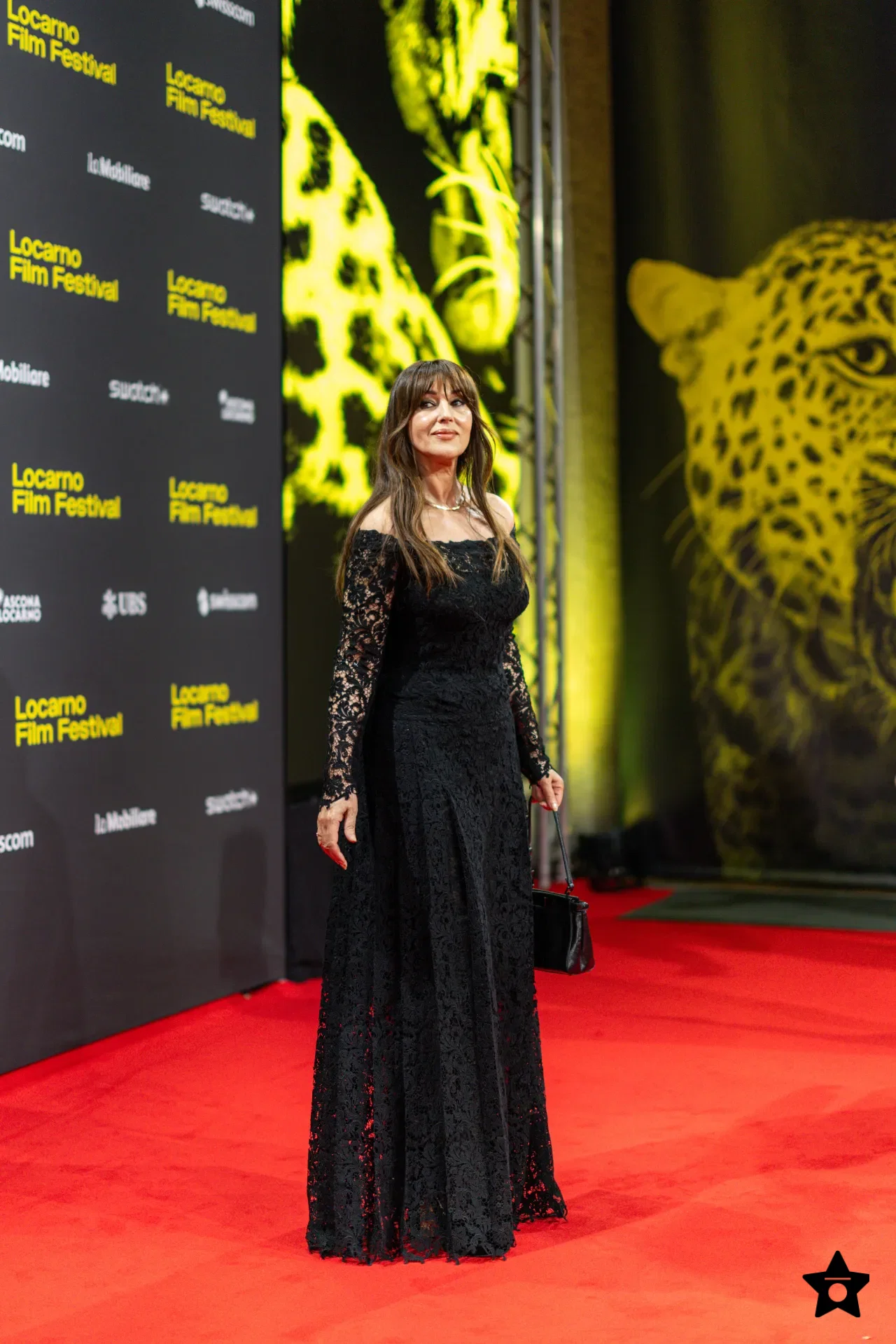 Monica Bellucci Wears Black Lace to The Invite at Locarno 2026