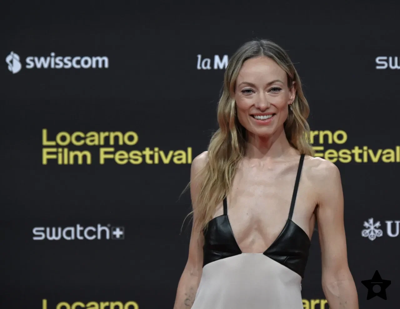 Olivia Wilde Wears a Two-Tone Gown at Locarno 2026