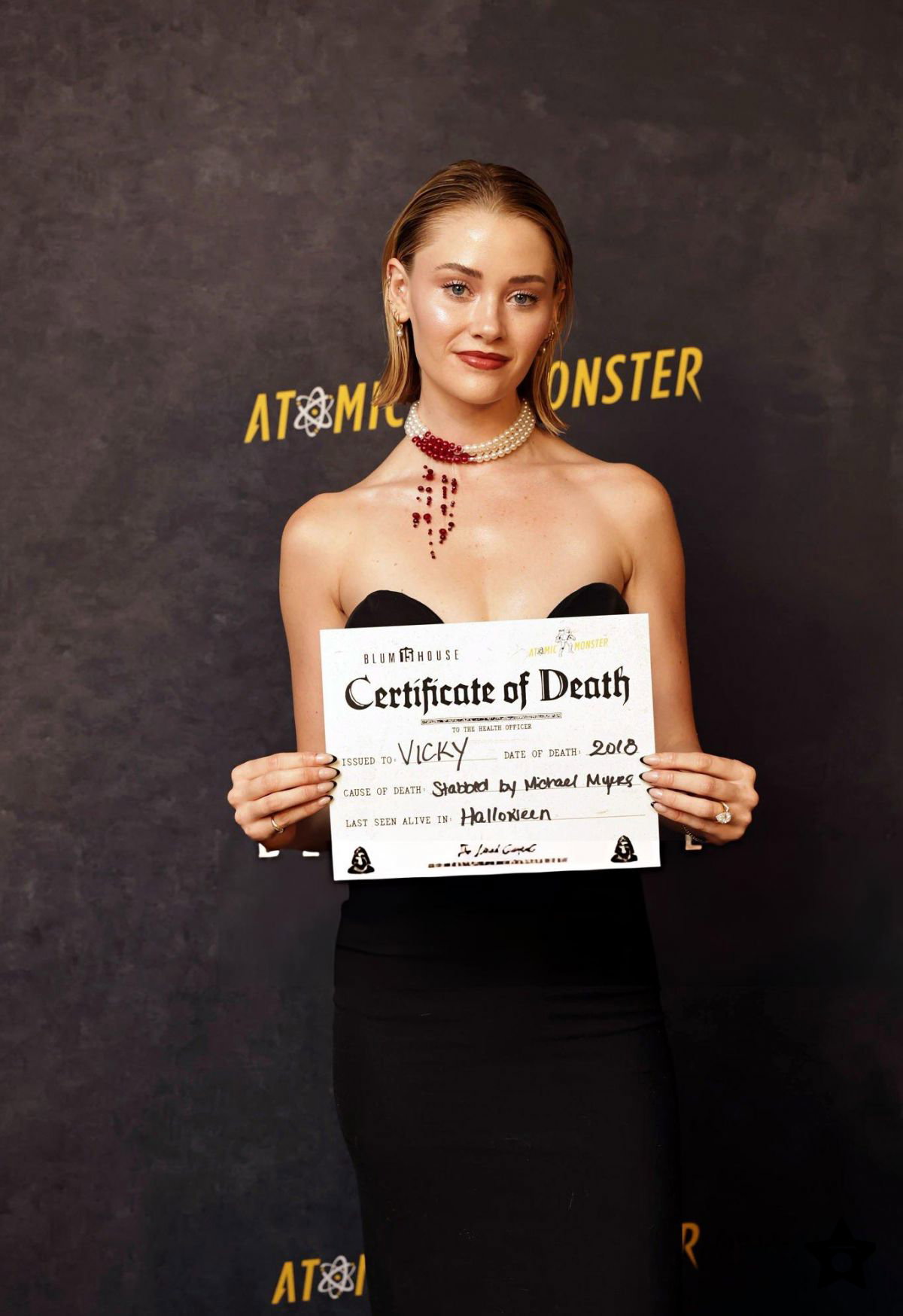 Virginia Gardner at Blumhouse and Atomic Monster’s 2025 Dead Carpet Halloween Party in Los Angeles